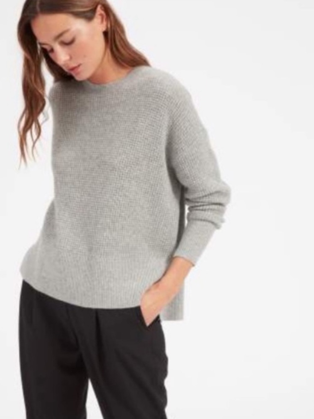 Everlane waffle knit cashmere sweater